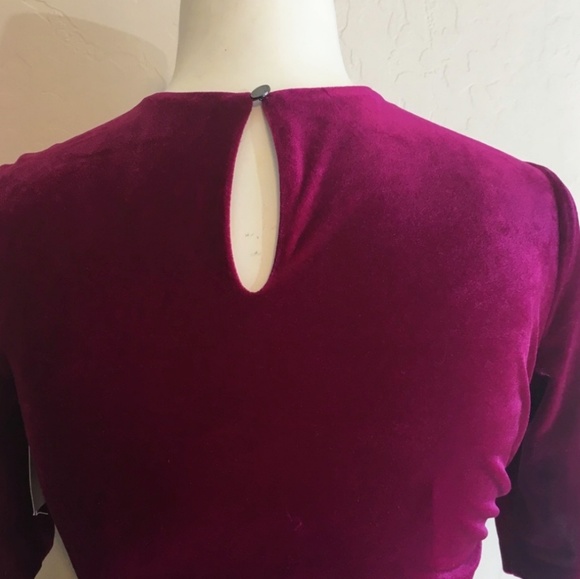 Vince Camuto Velvet Magenta Dress - Picture 5 of 5